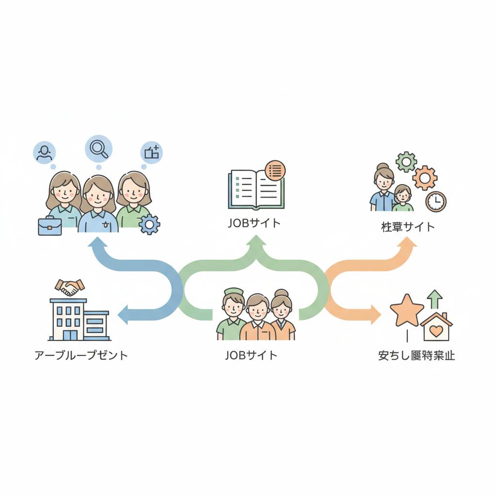 介護転職エージェント・求人サイト・派遣会社の使い分け｜目的別ベストな組み合わせ3パターン