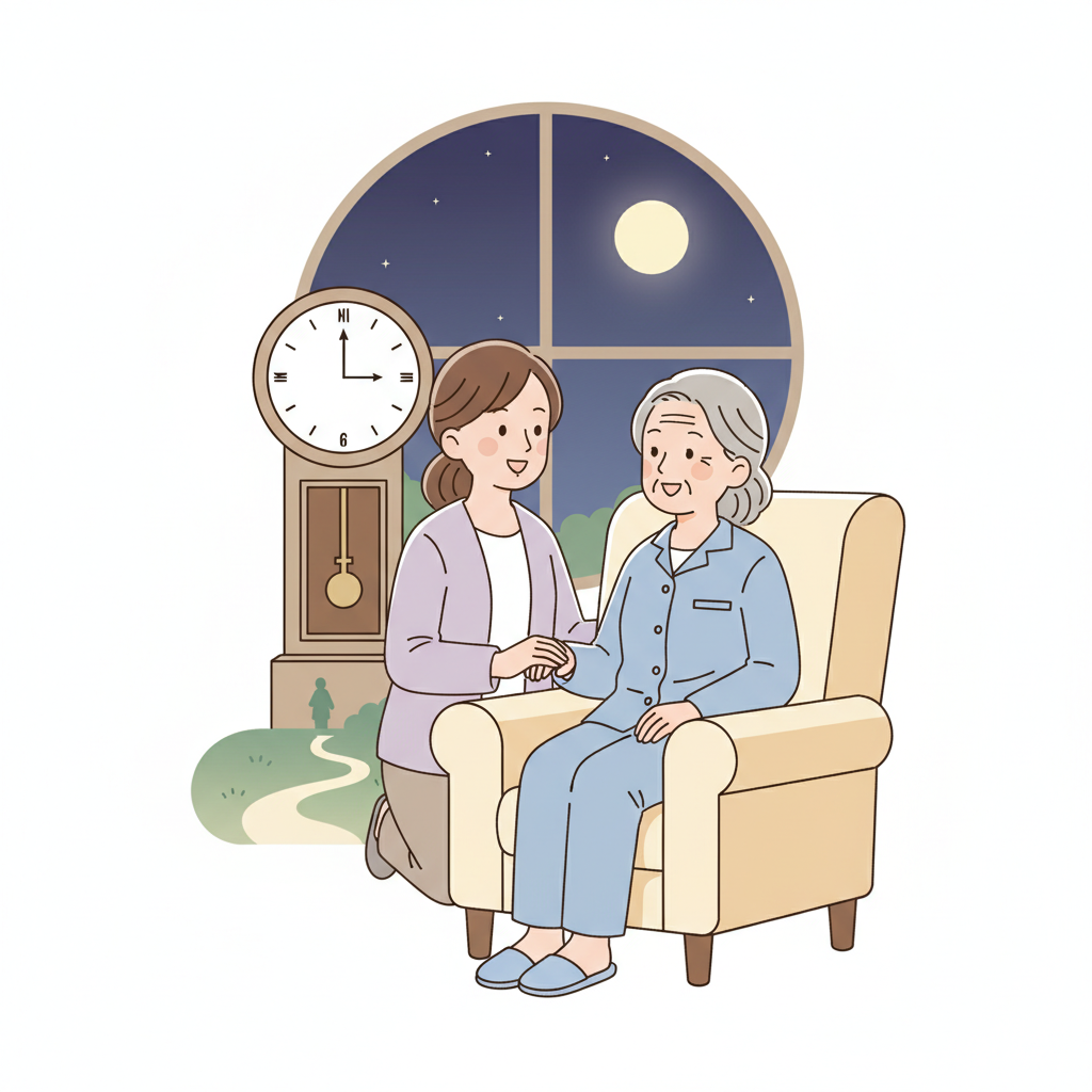 認知症で夜眠れない｜昼夜逆転の原因・薬の使い方・家族の負担を減らす環境調整