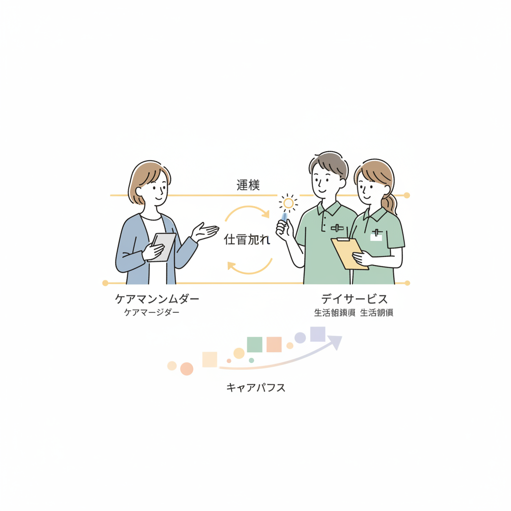 ケアマネジャーとデイサービスの連携｜居宅ケアマネと生活相談員の仕事の流れ