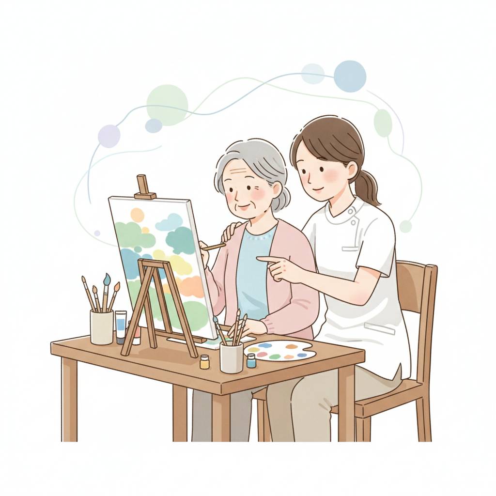 芸術療法(絵を描く活動)は認知症のBPSD・QOLに効くか|Cochraneレビューが示す研究エビデンスとその限界を介護現場目線で読み解く