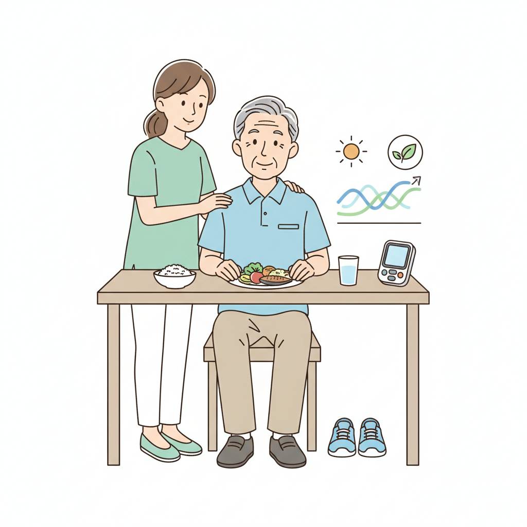 高齢の親の糖尿病ケア｜家族が支える血糖管理・低血糖対応・食事と運動