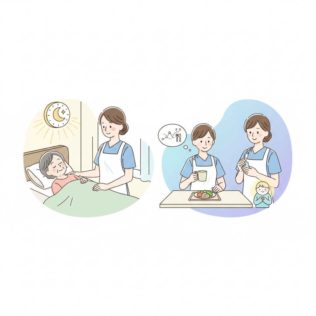介護職の夜勤に慣れるコツ｜入職3か月の睡眠リズム・食事・休憩・1人夜勤の不安解消