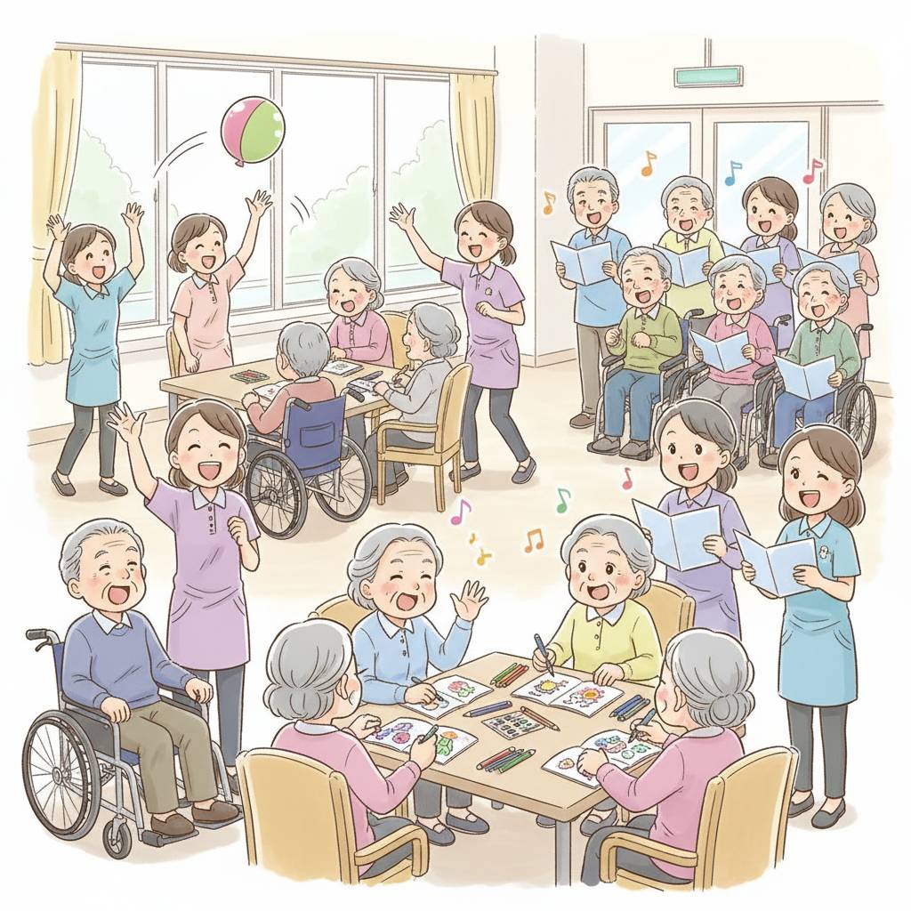 介護レクリエーションのネタ40選|要介護度別・道具なし・脳トレ・季節別アイデア集【2026年版】