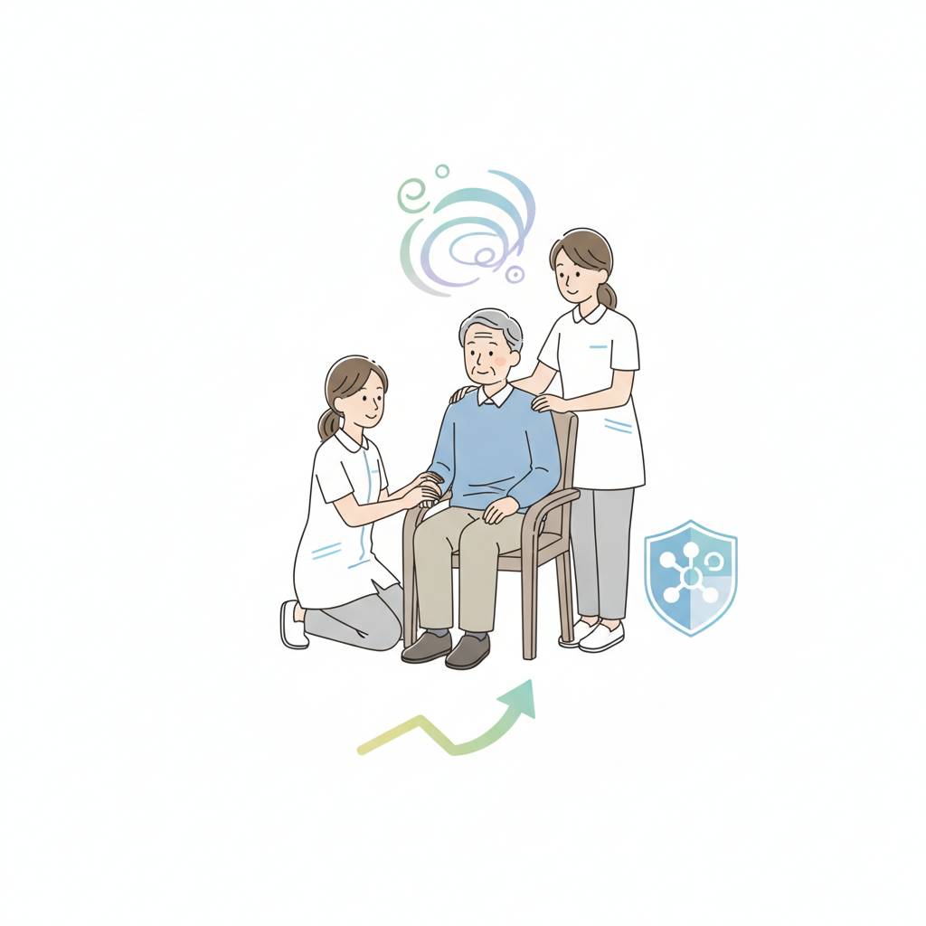 脳血管性認知症の利用者のケア|まだら症状・感情失禁・意欲低下への関わりと再発予防