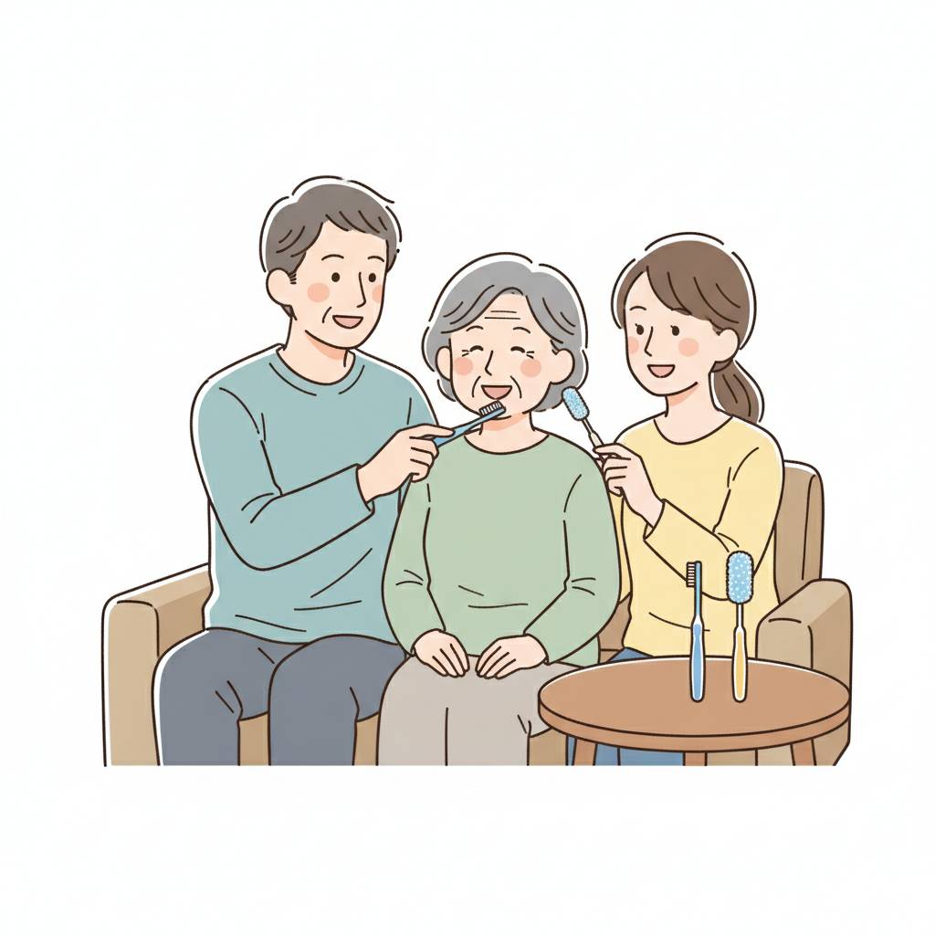 家族で行う高齢者の口腔ケア｜歯ブラシ・スポンジブラシの使い分けと拒否への対応