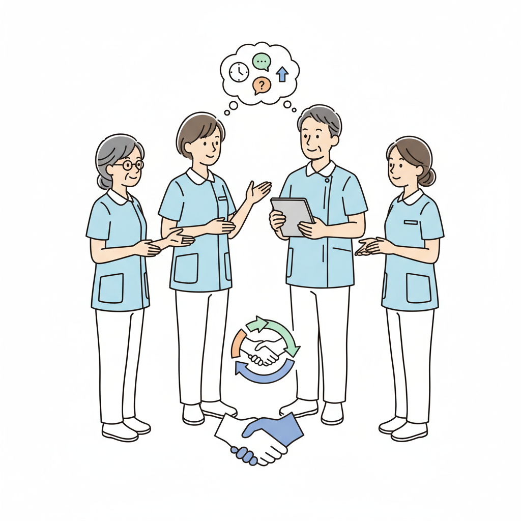 介護施設の朝礼でチームビルディング｜10分でできる進行例・話題ネタ・新人発信のコツ