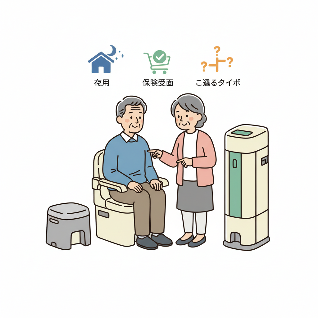 ポータブルトイレの選び方｜タイプ別の特徴・介護保険購入対象・夜間使用のコツ