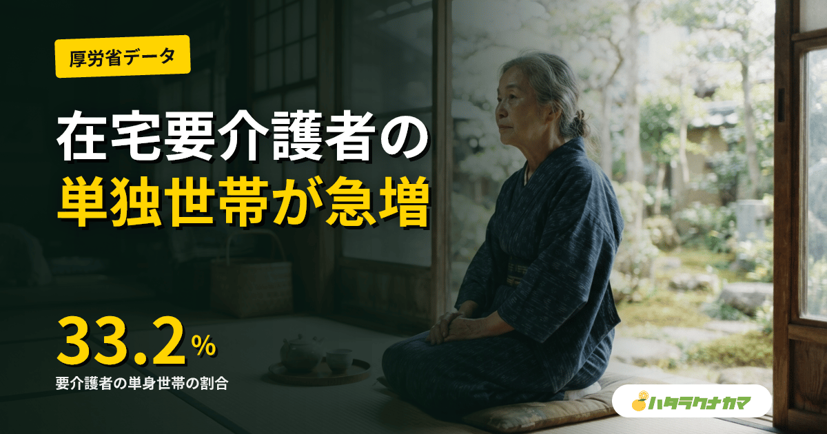 要介護者の単身化が加速、3人に1人が独居|厚労省調査で単独世帯33.2%・75歳以上の老老介護は37.1%に