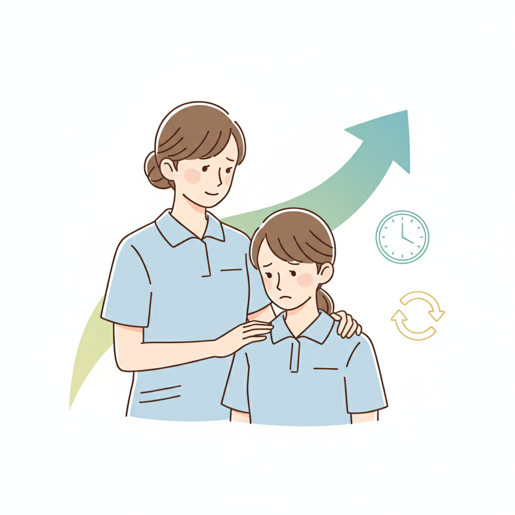 介護職を3ヶ月で辞めたい新人へ|早期離職を踏みとどまる判断軸と転職の進め方【新人向け】