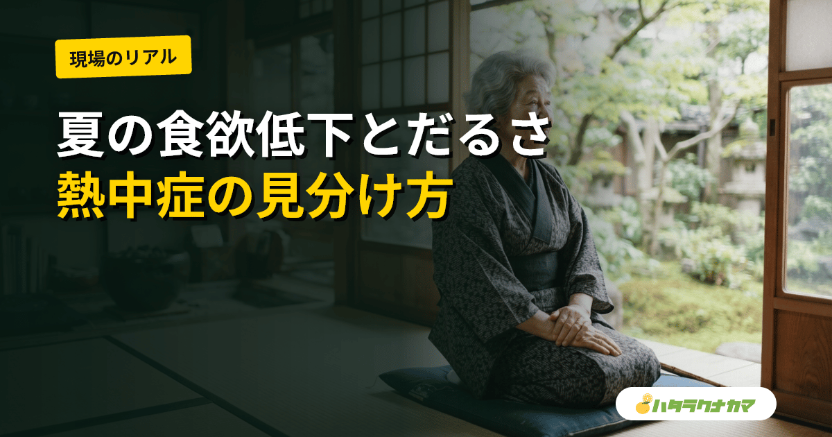 高齢の親が夏になると食欲がない・だるい｜夏バテの原因と家庭の対策・熱中症や脱水との見分け