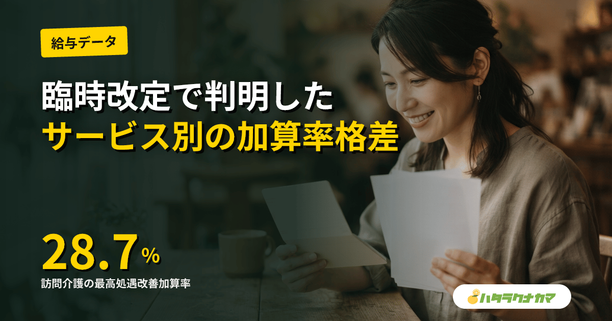 サービス別の加算率が判明、訪問介護28.7%・訪問看護1.8%|2026年6月臨時改定の格差をどう読むか