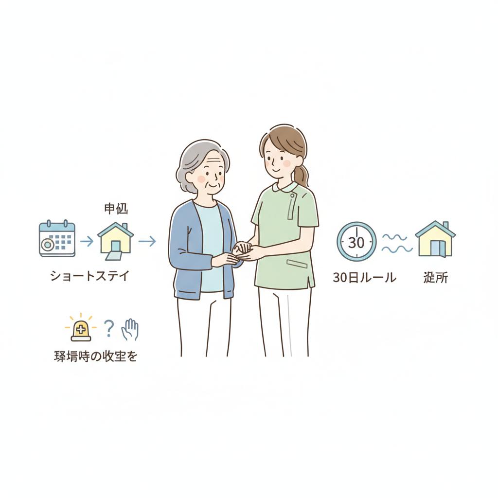 ショートステイの利用方法｜申込から退所までの流れ・連続30日ルール・緊急時の使い方
