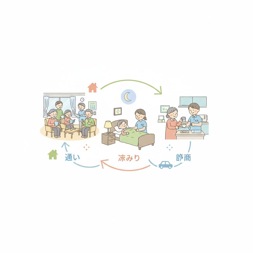 小規模多機能型居宅介護の仕事内容完全ガイド｜通い・泊まり・訪問の3サービスと働き方【2026年版】