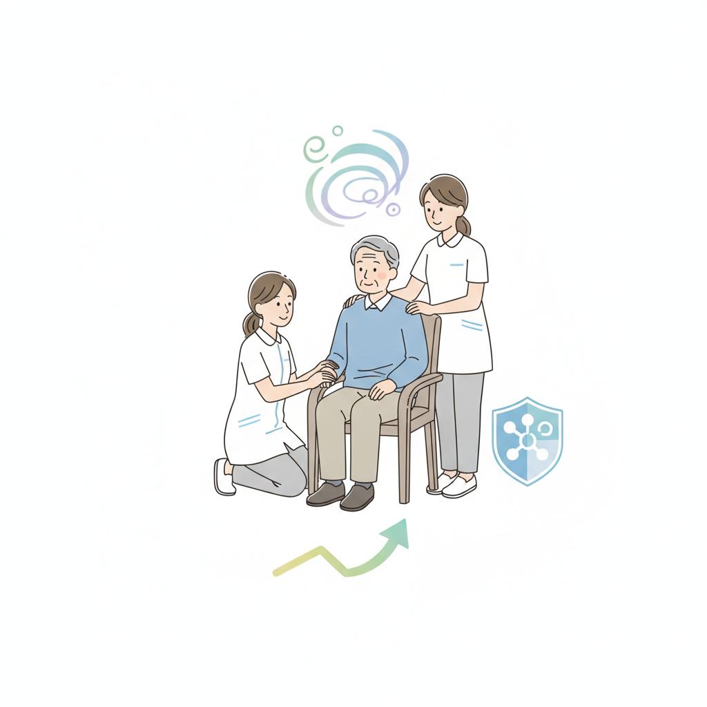 脳血管性認知症の利用者のケア|まだら症状・感情失禁・意欲低下への関わりと再発予防