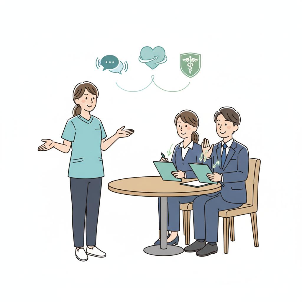 介護職の面接で見られるポイントのイラスト