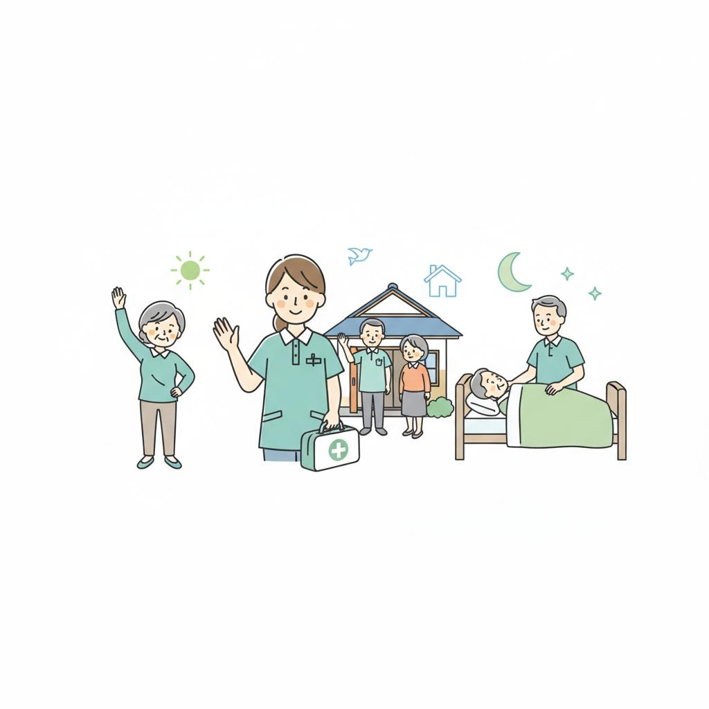 小規模多機能での仕事内容のイラスト