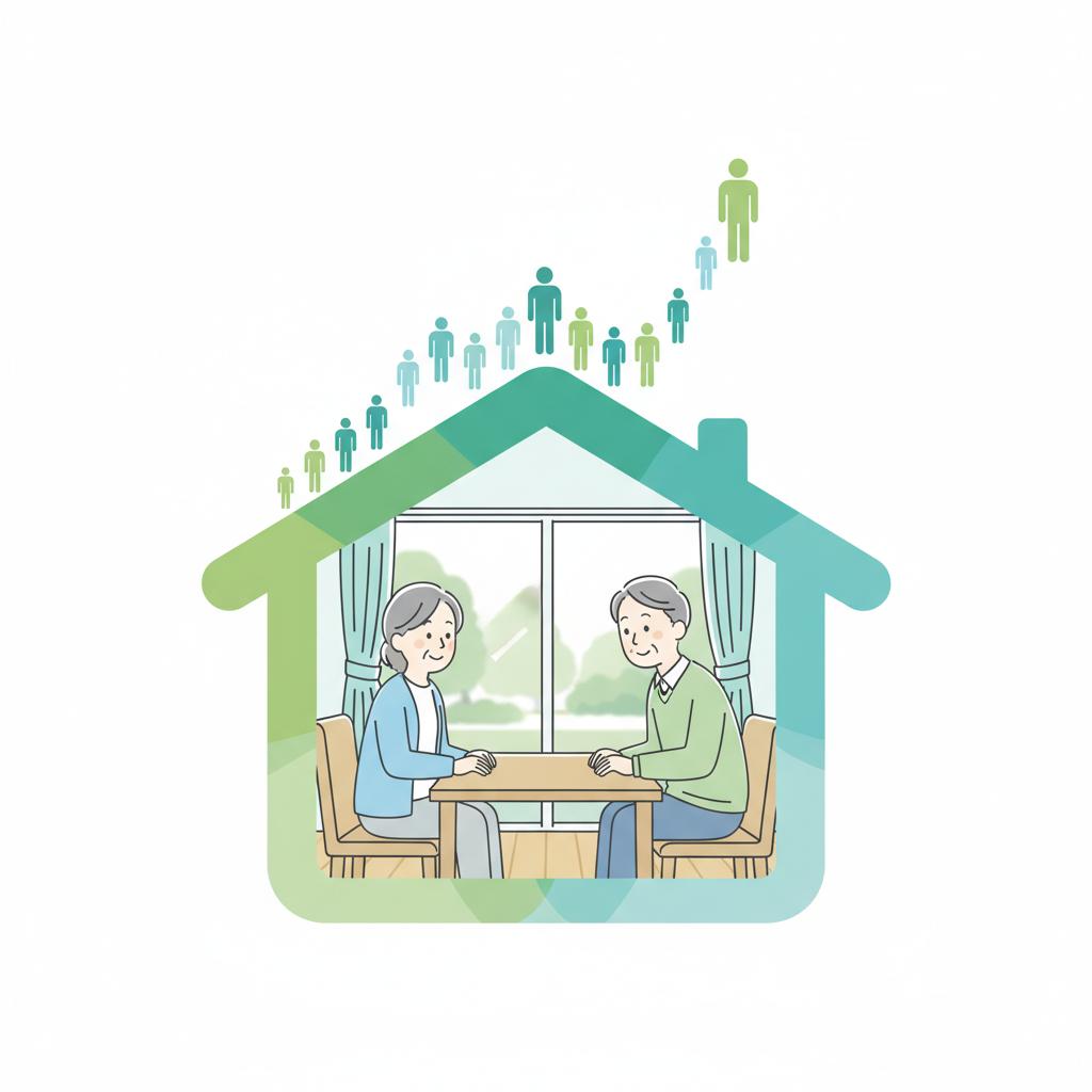グループホーム介護職の基礎データと年収相場を表したイラスト