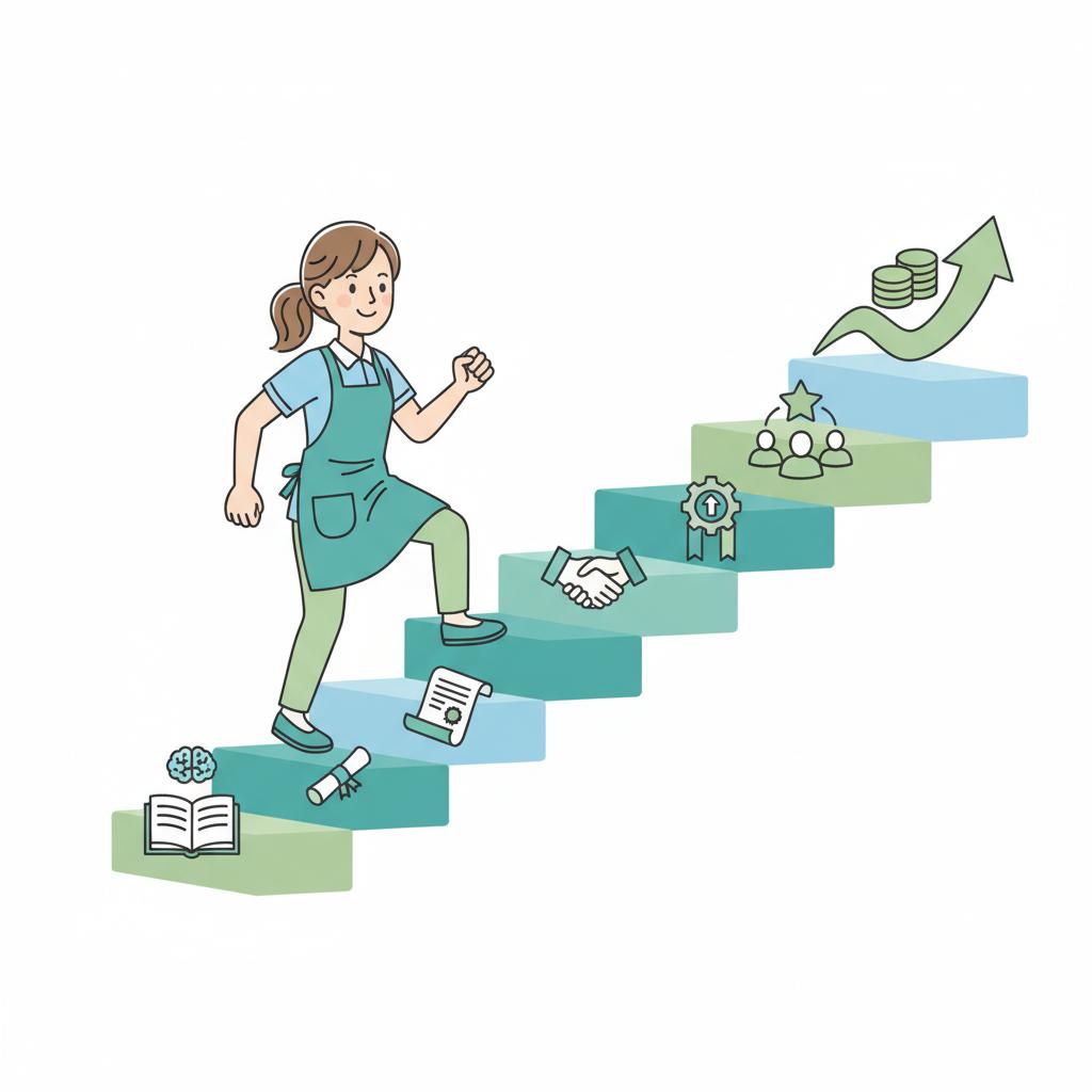 訪問介護の給料を上げる方法を表すイラスト