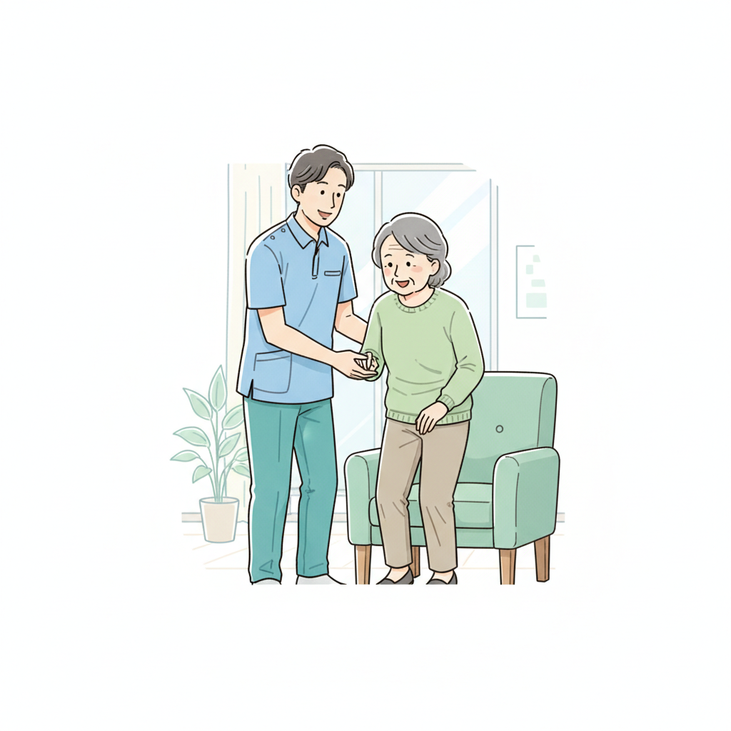 男性介護職の現状データのイラスト