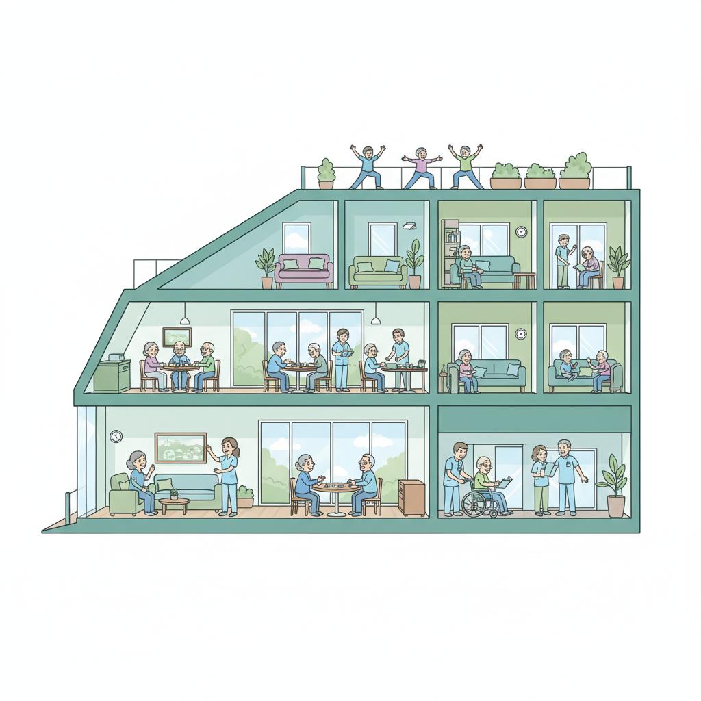 サービス付き高齢者向け住宅（サ高住）とはのイラスト