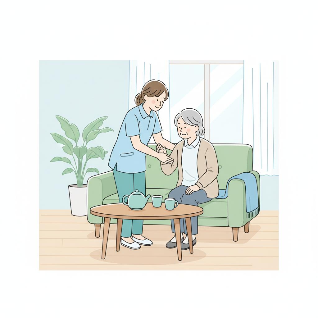 サ高住での仕事内容のイラスト