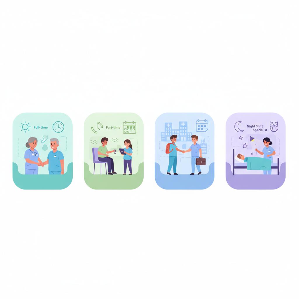 4つの雇用形態を詳しく解説するイラスト