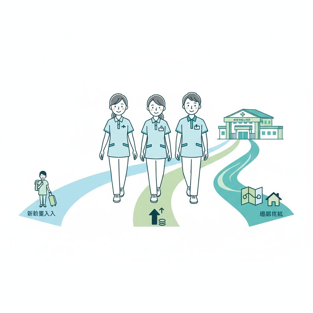 目的別の介護転職サービス組み合わせ3パターンを表したイラスト