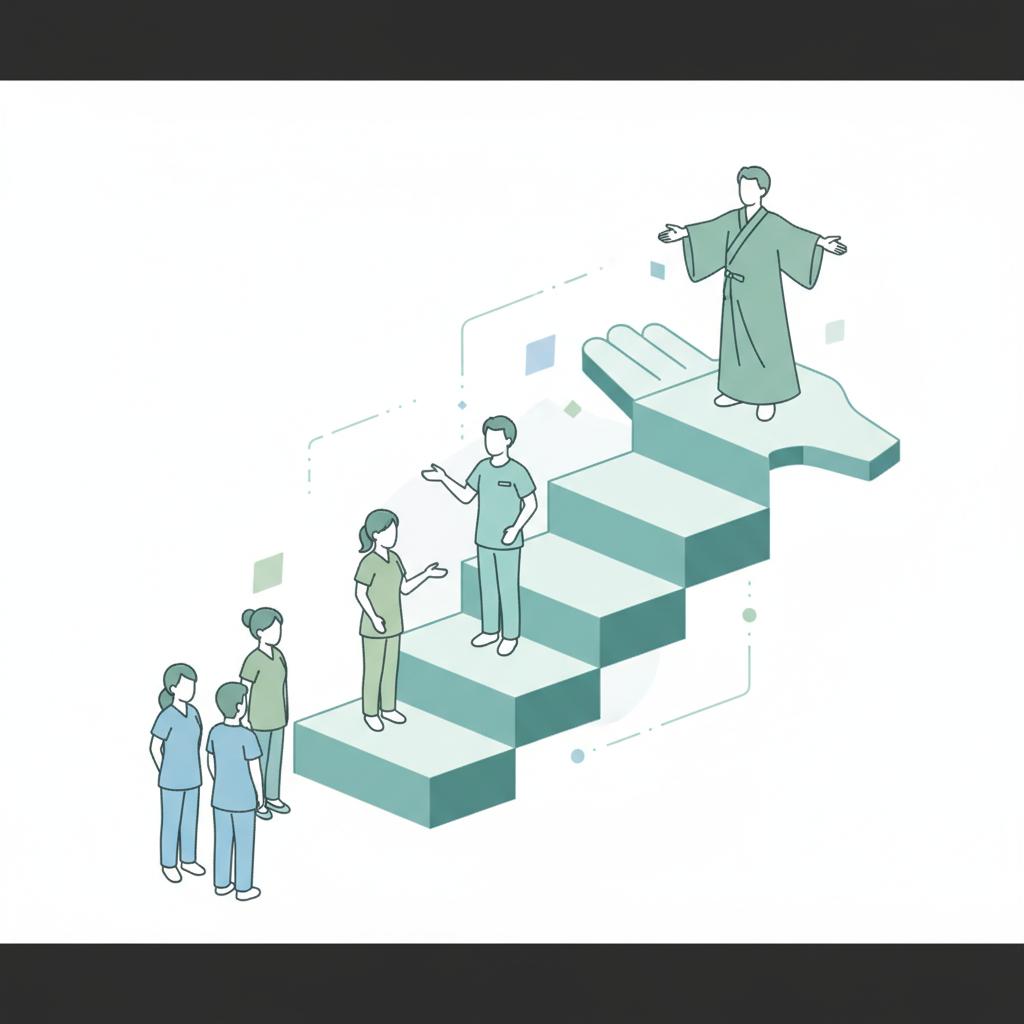 介護職のキャリアステップのイラスト