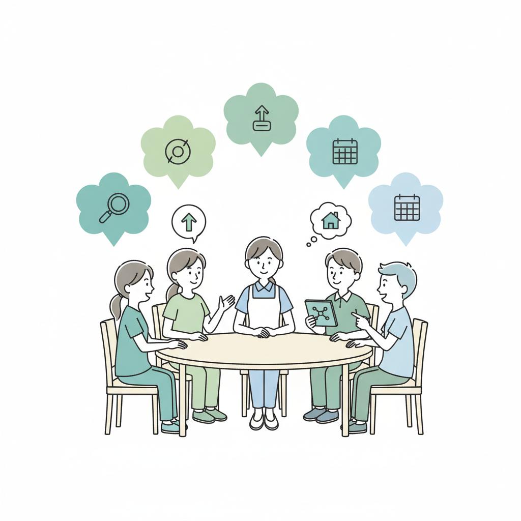 老健求人に強い転職サービス5社比較を表したイラスト