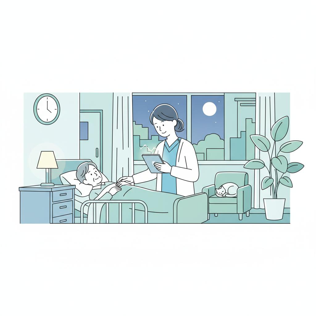 介護職の夜勤とは何かを表すイラスト