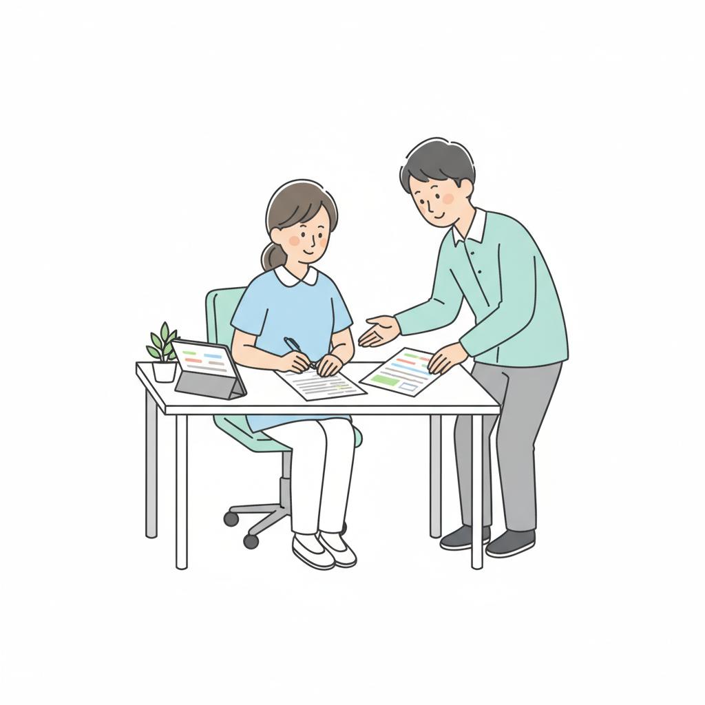 労災認定の申請手続きのイメージイラスト