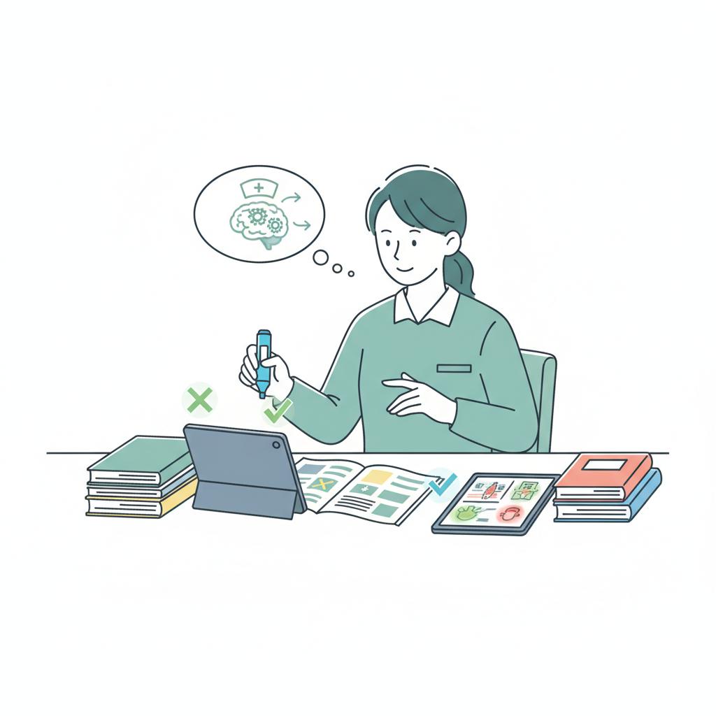過去問を活用するコツのイラスト