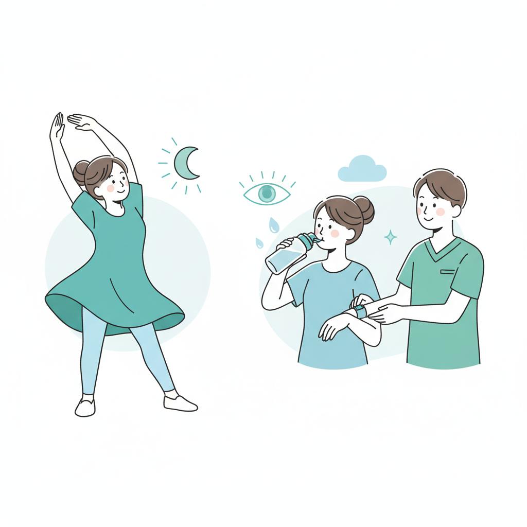 夜勤専従の健康リスク管理を表したイラスト