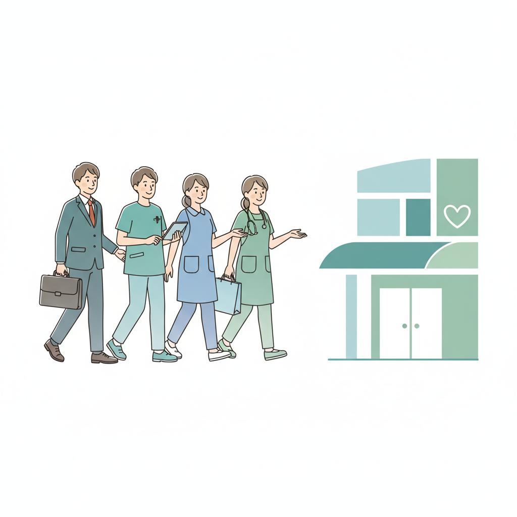 異業種から介護への転職を表したイラスト
