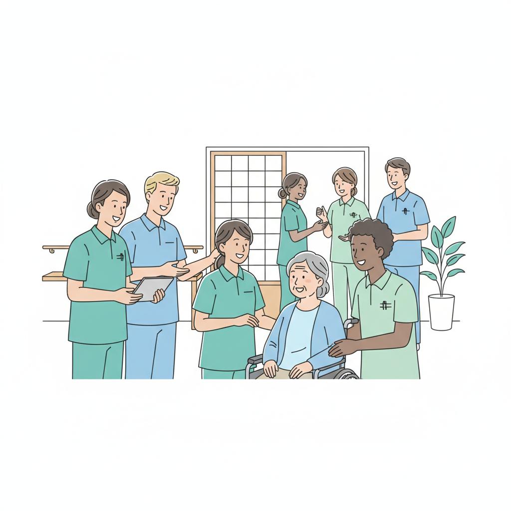 外国人介護職員の4つの在留資格のイラスト