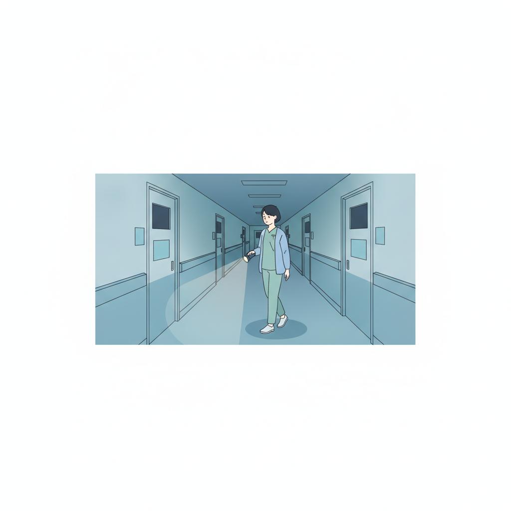 夜勤の巡視のイメージイラスト