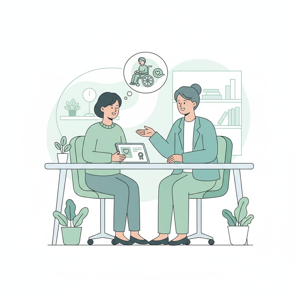 ハローワークの職業訓練を表すイラスト
